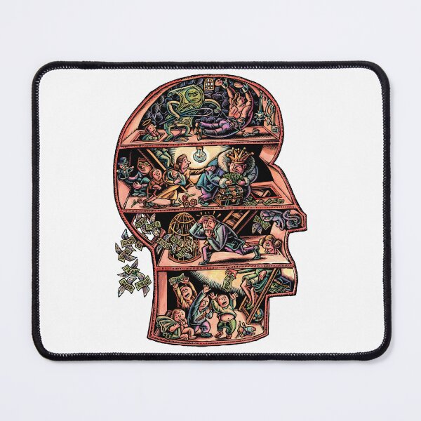Item preview, house shaped like a head with rooms symbolizing intrusive unconscious thoughts that may influence decisions designed and sold by LisaHaney.