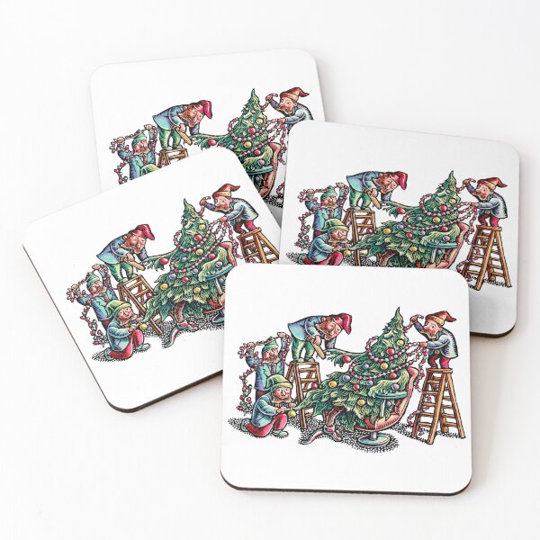 Item preview, Christmas elves dressing a christmas tree as though it's in a beauty salon designed and sold by LisaHaney.