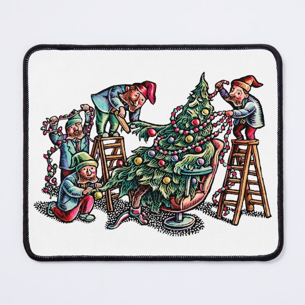 Item preview, Christmas elves dressing a christmas tree as though it's in a beauty salon designed and sold by LisaHaney.
