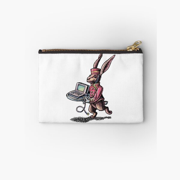 Item preview, rabbit dressed as hotel bellboy brings high speed internet laptop to guest on a tray designed and sold by LisaHaney.