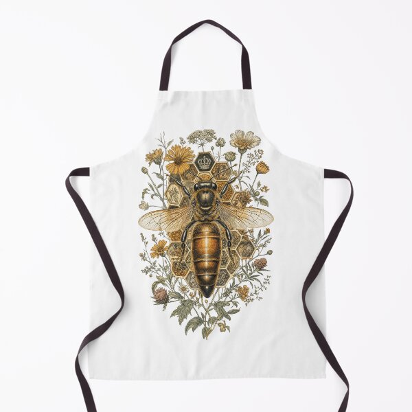 Item preview, The Beekeeper's Ghost , Dark Cottagecore Queen Bee Honeycomb Botanical Art Print designed and sold by NullSpacePrints.