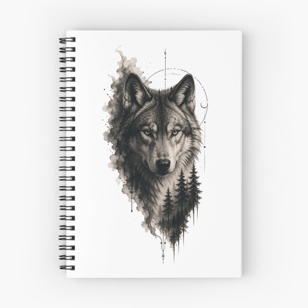 Item preview, Mystic Wolf Forest – Black & White Watercolor Wolf Art designed and sold by Redshop04.