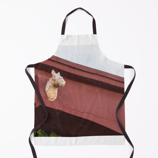 Item preview, Antique Horse Head Sculpture Mounted on Red Building Beam, Architectural Detail and Ornament designed and sold by Nmallia.