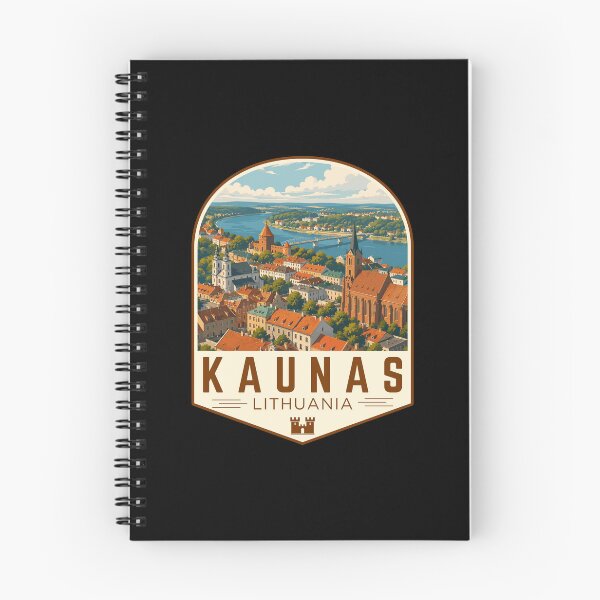 Item preview, Kaunas in Lithuania, Retro Travel Art Emblem designed and sold by MaateoDesign.