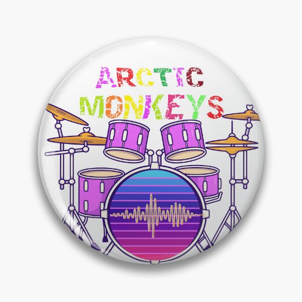 Item preview, Arctic Monkeys Shirt Colorful Retro Drum Kit Music Lover Graphic Tee. designed and sold by TrebdoraCrafts.