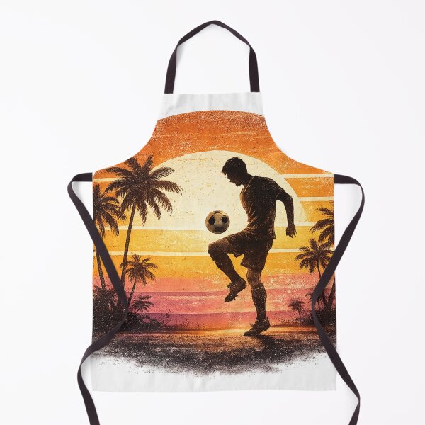 Item preview, Soccer Player Silhouette Sunset Palm Trees – Retro Vintage Football Art | Soccer Lover Gift designed and sold by irfanshikh.