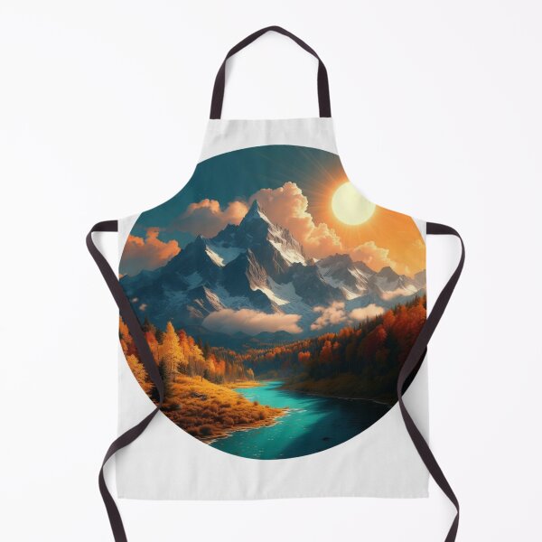Item preview, Majestic Mountain River Landscape | Autumn Wilderness Nature Art designed and sold by GalleryPeak.