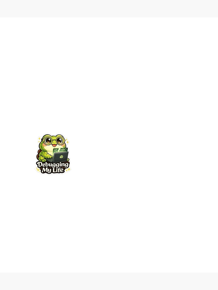 Thumbnail 3 of 3, Backpack, Cute Frog Programmer Sticker | Debugging My Life | Coding Gift designed and sold by LandlordsIndia.