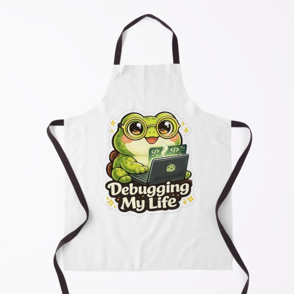 Item preview, Cute Frog Programmer Sticker | Debugging My Life | Coding Gift designed and sold by LandlordsIndia.