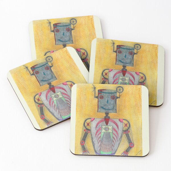 Item preview, smiling robot designed and sold by Haxson37art.