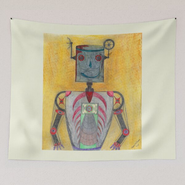 Item preview, smiling robot designed and sold by Haxson37art.