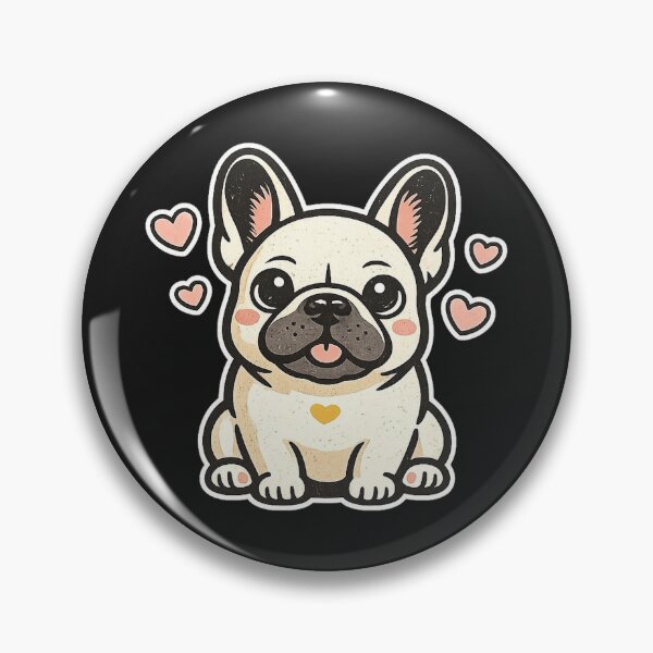 Item preview, Cute French Bulldog ⭐ Kawaii Frenchie Puppy with Hearts Gift designed and sold by UrbanPrintVibes.