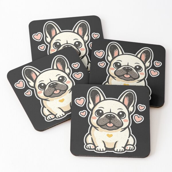 Item preview, Cute French Bulldog ⭐ Kawaii Frenchie Puppy with Hearts Gift designed and sold by UrbanPrintVibes.