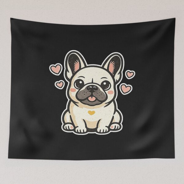 Item preview, Cute French Bulldog ⭐ Kawaii Frenchie Puppy with Hearts Gift designed and sold by UrbanPrintVibes.