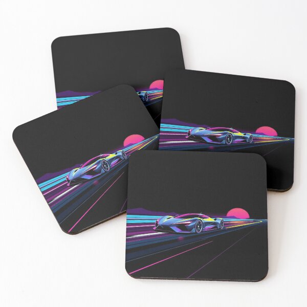 Item preview, Synthwave Cyberpunk Supercar Neon Highway Retro Sunset Design designed and sold by Tama-sirth.