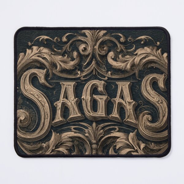 Item preview, Sagas Vintage Ornate Typography designed and sold by RAMHEARTS.