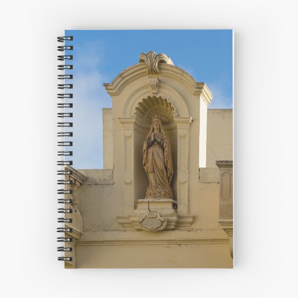 Item preview, Ornate Virgin Mary Statue in Stone Niche Above Classic Balustrade On Historic Building Facade designed and sold by Nmallia.