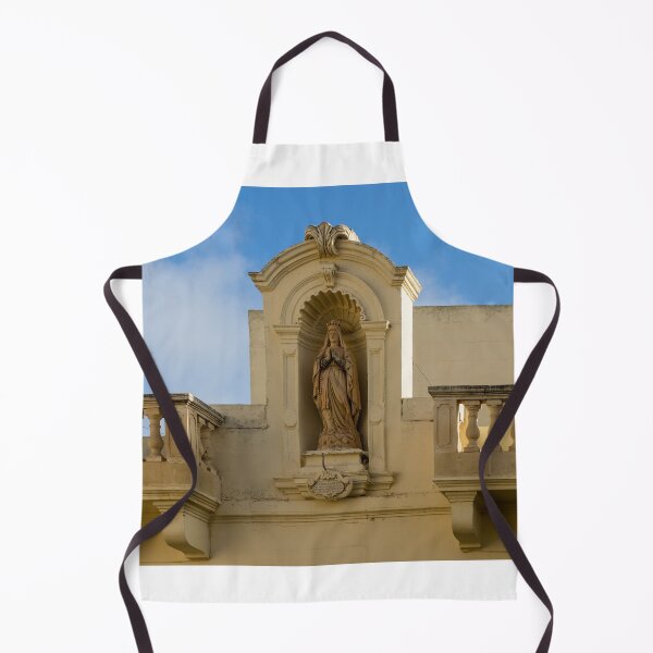 Item preview, Ornate Virgin Mary Statue in Stone Niche Above Classic Balustrade On Historic Building Facade designed and sold by Nmallia.