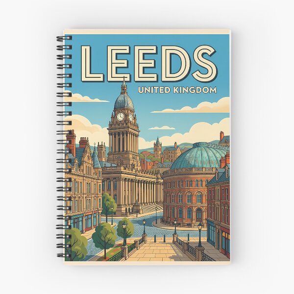 Item preview, Leeds United Kingdom Vintage Retro Travel Poster designed and sold by Ar0undTheW0rld.