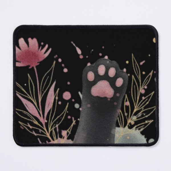 Item preview, Black Cat Paw | Pink Watercolor Art Print | Kosimazaki designed and sold by kosimazaki.
