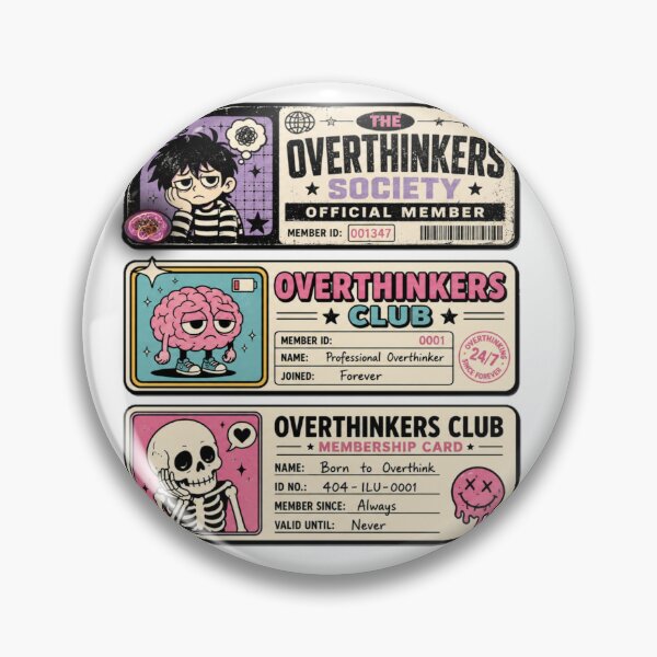 Item preview, Overthinkers Club Sticker Pack | Funny Overthinking Membership Card Stickers | Introvert Brain Humor Decal Set designed and sold by sadedream.