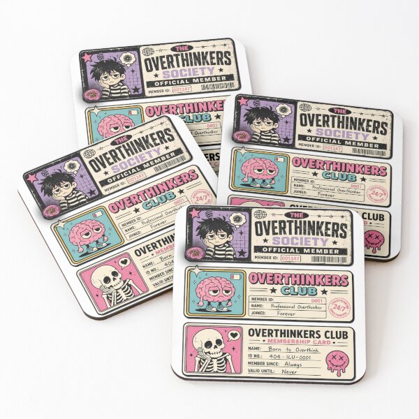 Item preview, Overthinkers Club Sticker Pack | Funny Overthinking Membership Card Stickers | Introvert Brain Humor Decal Set designed and sold by sadedream.