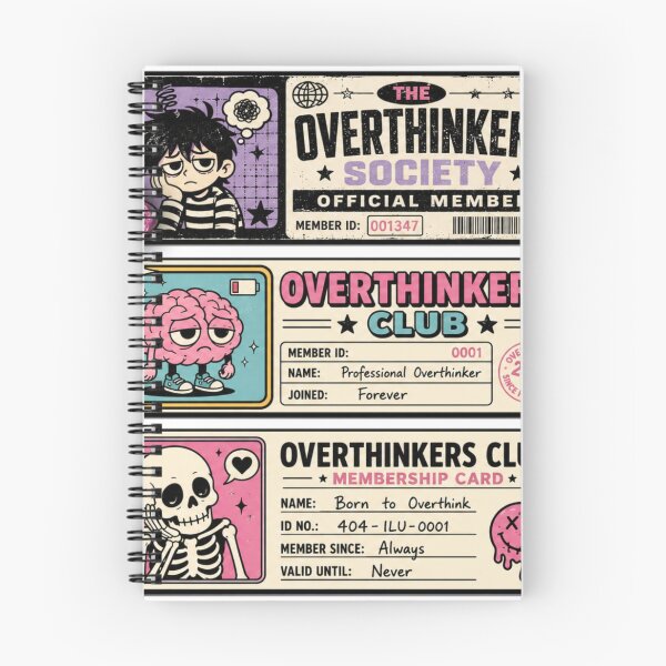 Item preview, Overthinkers Club Sticker Pack | Funny Overthinking Membership Card Stickers | Introvert Brain Humor Decal Set designed and sold by sadedream.