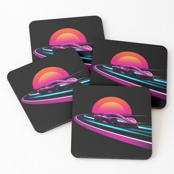 Item preview, Neon Cyberpunk Racing Supercar Drifting Retro Sunset Corner designed and sold by Tama-sirth.