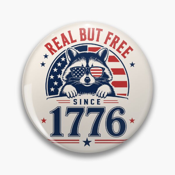 Item preview, Real But Free Since 1776 Funny 4th Of July Raccoon designed and sold by legendaryskins.