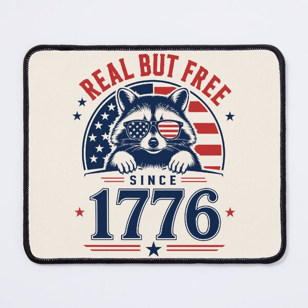 Item preview, Real But Free Since 1776 Funny 4th Of July Raccoon designed and sold by legendaryskins.