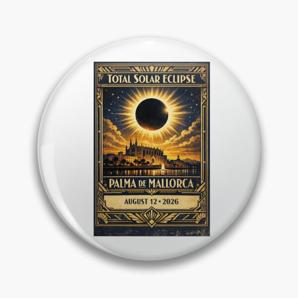 Item preview, Total Solar Eclipse Palma de Mallorca 2026 — August 12 Totality Art Deco Poster Gift designed and sold by Print Loft.