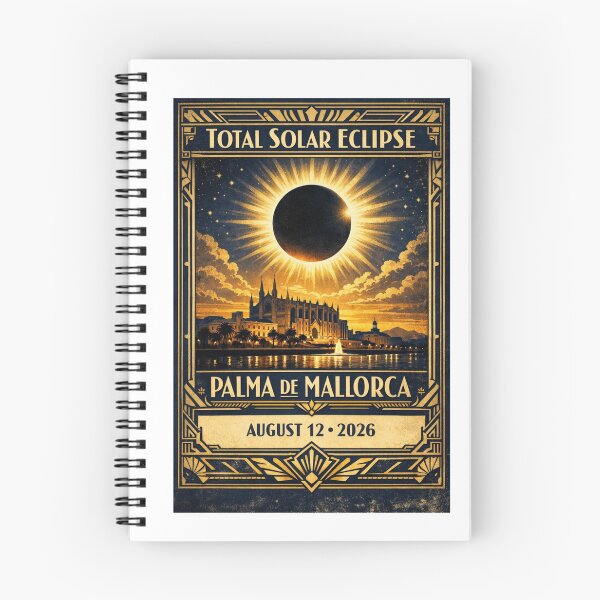 Item preview, Total Solar Eclipse Palma de Mallorca 2026 — August 12 Totality Art Deco Poster Gift designed and sold by Print Loft.