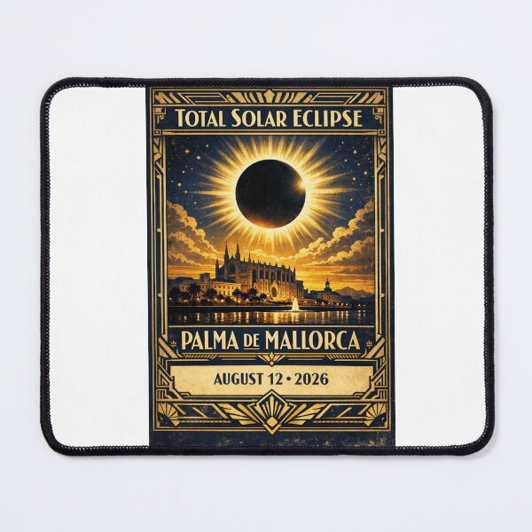 Item preview, Total Solar Eclipse Palma de Mallorca 2026 — August 12 Totality Art Deco Poster Gift designed and sold by Print Loft.