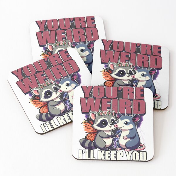 Item preview, You Are Weird I Will Keep You Funny Raccoon Opossum Retro Vintage Distressed cute opossum designed and sold by Keingdesign.