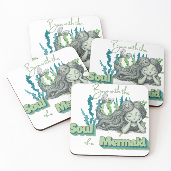 Item preview, Born with the Soul of a Mermaid - Vintage Mermaid Illustration Sea Lover Design designed and sold by DonnaRaine.