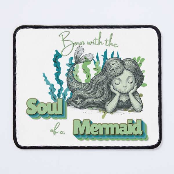 Item preview, Born with the Soul of a Mermaid - Vintage Mermaid Illustration Sea Lover Design designed and sold by DonnaRaine.