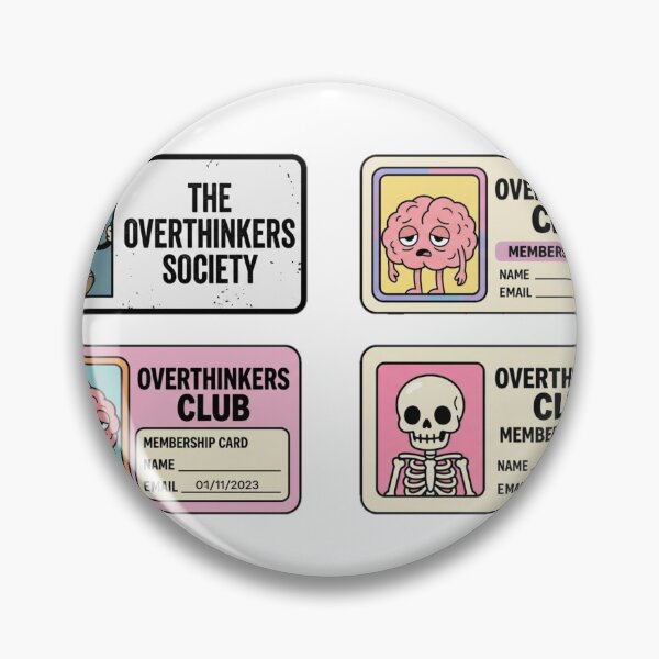 Item preview, Overthinkers Club Sticker Pack | Funny Overthinking Membership Card Stickers | Introvert Brain Humor Decal Set designed and sold by sadedream.