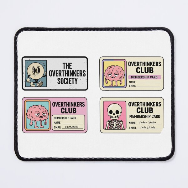 Item preview, Overthinkers Club Sticker Pack | Funny Overthinking Membership Card Stickers | Introvert Brain Humor Decal Set designed and sold by sadedream.