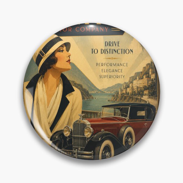 Artikelvorschau, Art-Deco-Reiseplakat Frau Automobil Vintage-Werbung entworfen und verkauft von BlueLineLAX.