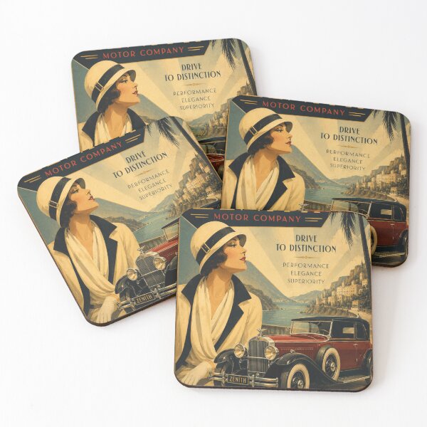 Item preview, Art Deco Travel Poster Woman Automobile Vintage Advertising   designed and sold by BlueLineLAX.