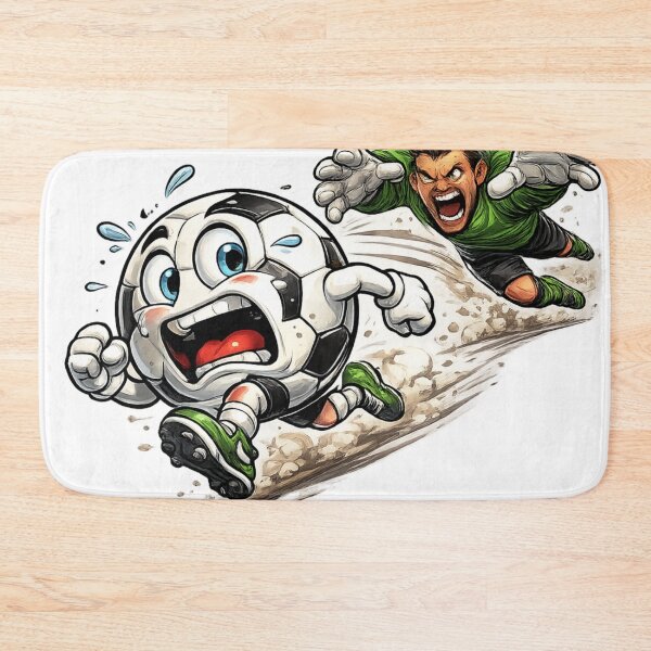 Item preview, Scared Soccer Ball Running from Angry Goalkeeper – Funny Football Cartoon Art | Soccer Humor Gift designed and sold by irfanshikh.