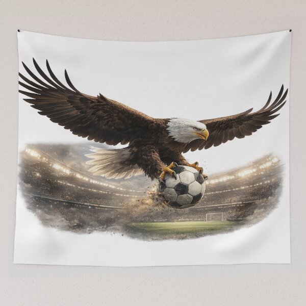Item preview, Bald Eagle Gripping Soccer Ball Stadium – Powerful American Football Art | Eagle Soccer Gift designed and sold by irfanshikh.