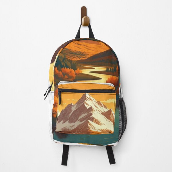 Item preview, Autumn Mountain River Landscape | Golden Alpine Nature Scenery designed and sold by GalleryPeak.