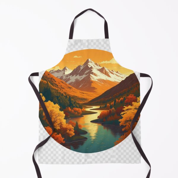 Item preview, Autumn Mountain River Landscape | Golden Alpine Nature Scenery designed and sold by GalleryPeak.