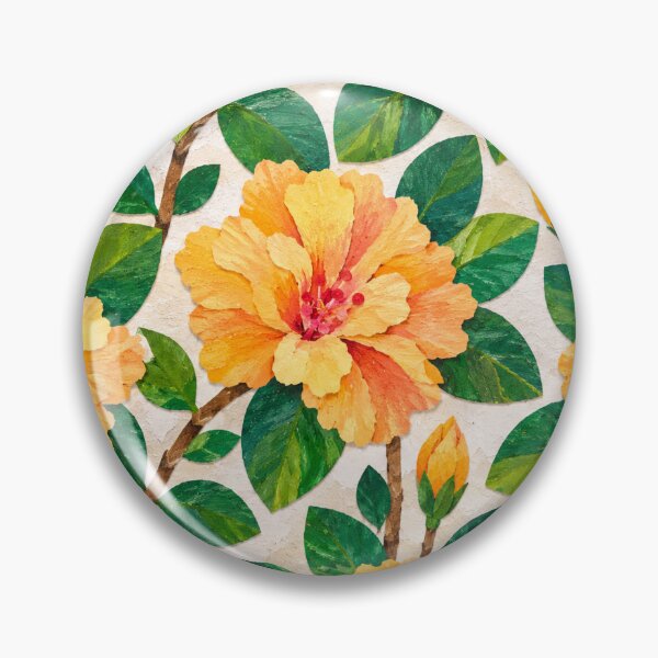 Item preview, Seamless Tropical Hibiscus Collage Pattern, Colorful Handcrafted Paper Cut Floral Design, Botanical Summer Repeat Print designed and sold by SWSandraWechner.