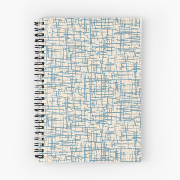 Item preview, Mid Century Modern Minimalist Hatch Pattern in Blue and Cream designed and sold by kierkegaard.