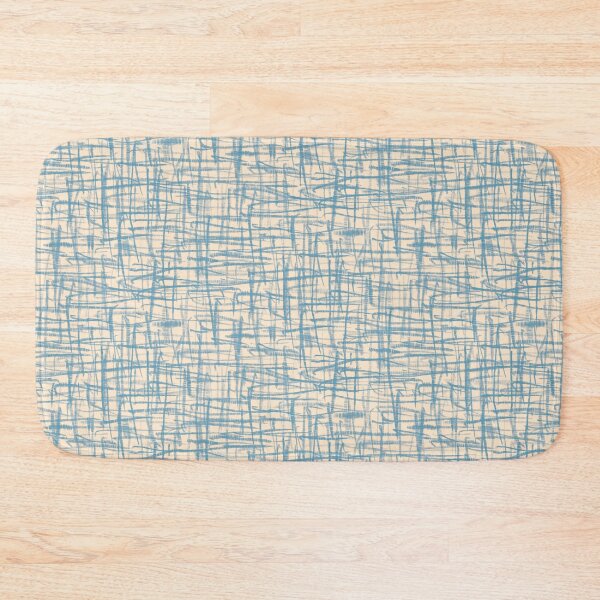 Item preview, Mid Century Modern Minimalist Hatch Pattern in Blue and Cream designed and sold by kierkegaard.