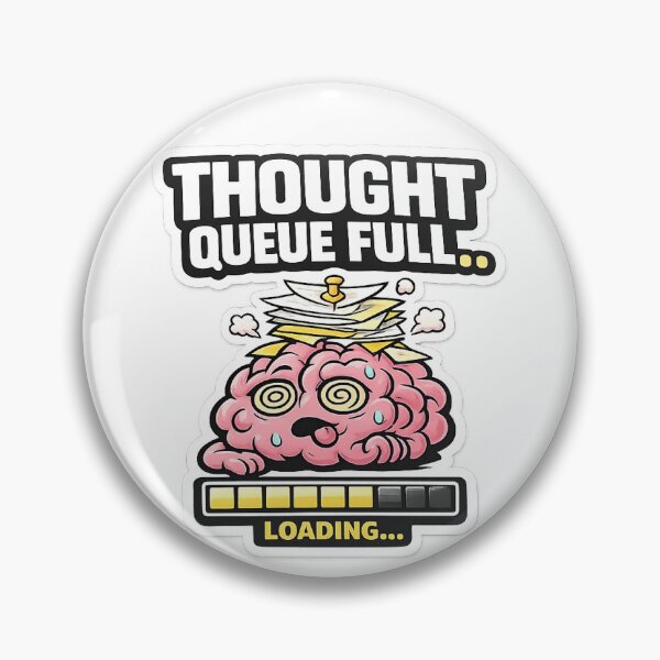 Item preview, Thought Queue Full Funny Brain Sticker designed and sold by WestonStudio.