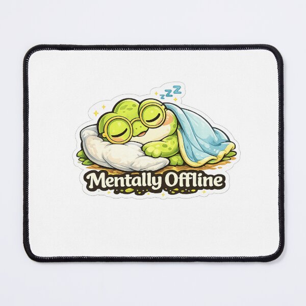 Item preview, Cute Frog Sleeping Sticker | Mentally Offline | Introvert Frog Gift designed and sold by LandlordsIndia.