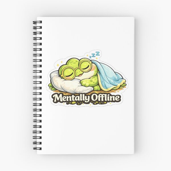 Item preview, Cute Frog Sleeping Sticker | Mentally Offline | Introvert Frog Gift designed and sold by LandlordsIndia.
